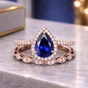 lab created sapphire loose stones 9x3 pear