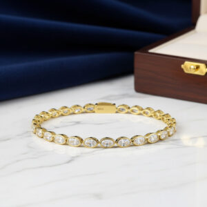 moissanite silver bangle bracelet for sale