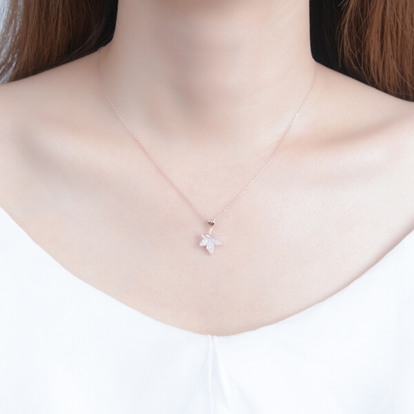 Moissanite silver necklace