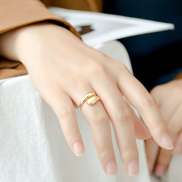 Gold plated silver ring