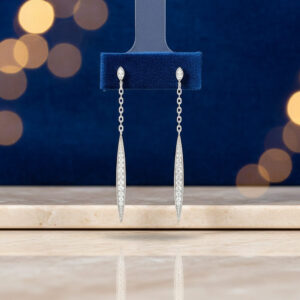 moissanite gold plated sterling earring