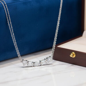 silver moissanite necklace chain price