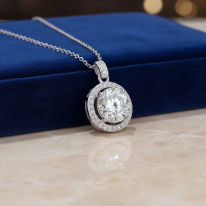 s925 sterling silver moissanite necklace