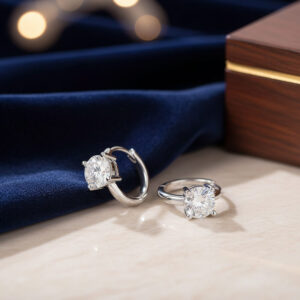 stud screw moissanite 925 sterling silver earring