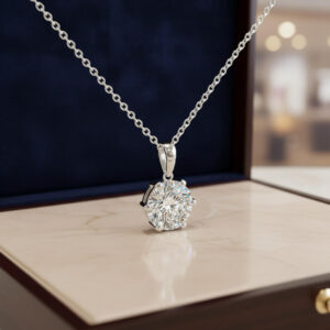 adjustable moissanite necklace in sterling silver