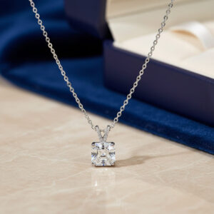 sterling silver moissanite pendant necklace