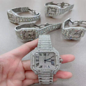 white moissanite watch men's