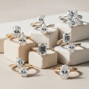 fancy cut moissanite ring