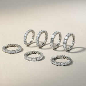 moissanite pave eternity band